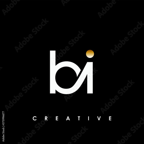 bi Letter Initial Logo Design Template Vector Illustration