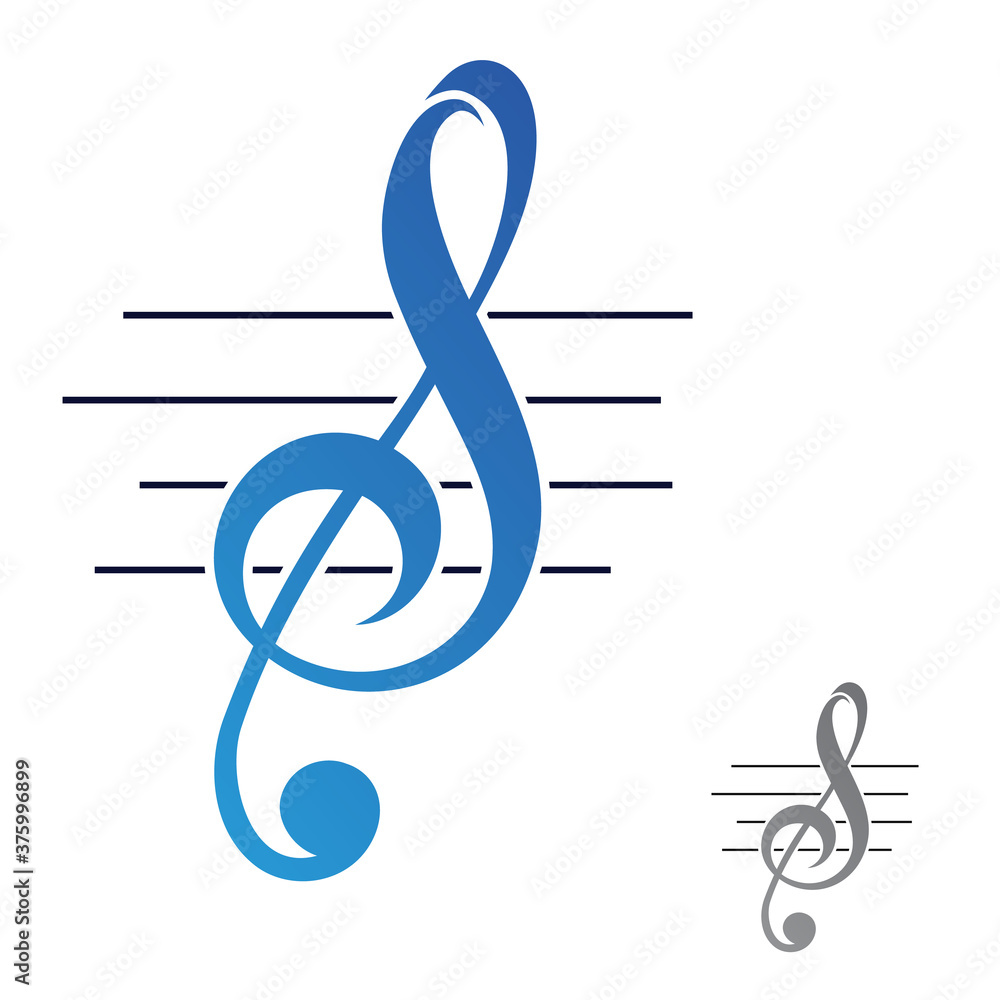 S letter shape musical notes icon isolated on white background from