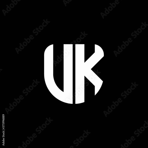 uk logo monogram with circular shape shield design template