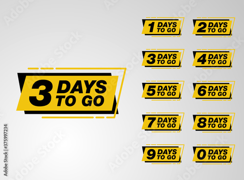 set of countdown days to go banner for website or other event