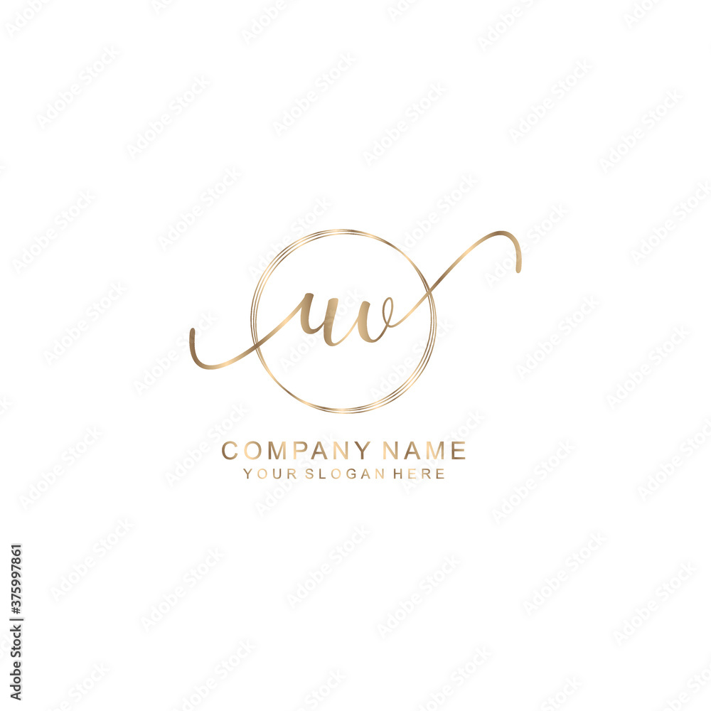 UV Initial handwriting logo template vector UV Initial handwriting logo template vector