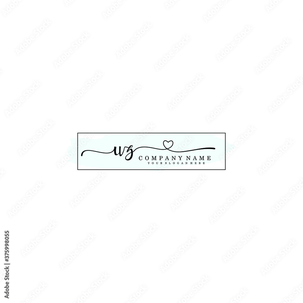 UZ Initial handwriting logo template vector UZ Initial handwriting logo template vector