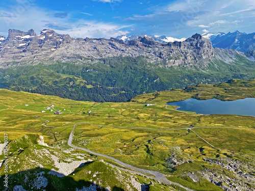 The alpine lake Tannensee or Tannen Lake in the Uri Alps mountain massif, Kerns - Canton of Obwald, Switzerland (Kanton Obwalden, Schweiz) photo