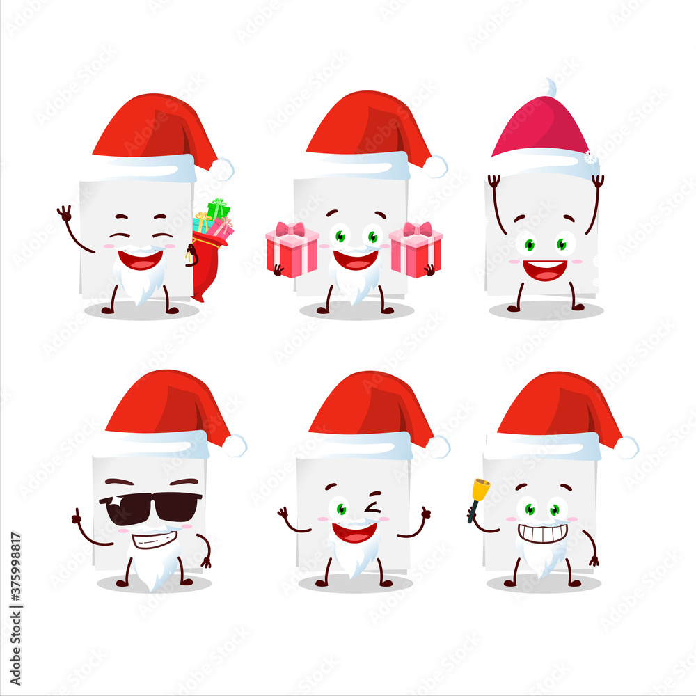 Santa Claus emoticons with blank sheet of paper cartoon character Santa Claus emoticons with blank sheet of paper cartoon character