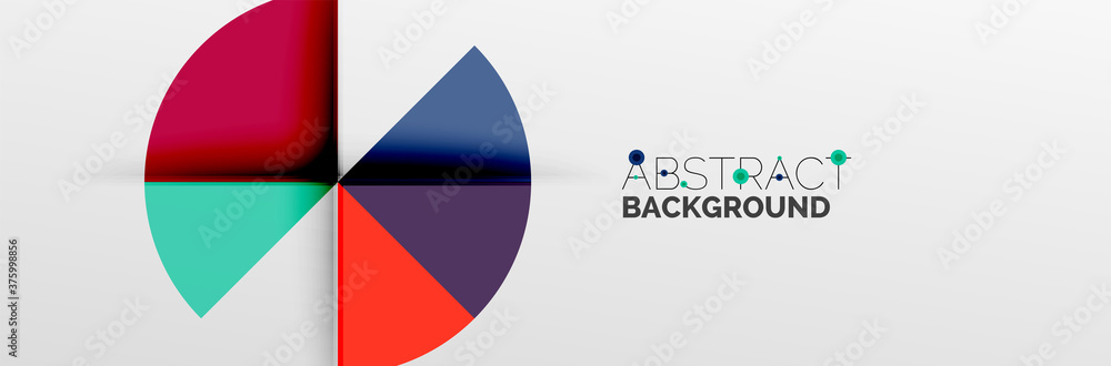 Bright color circles, abstract round shapes and triangles composition with shadow effects. Vector modern geometric design template Bright color circles, abstract round shapes and triangles composition with shadow effects. Vector modern geometric design template