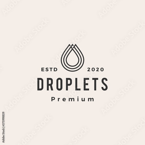 drop blood water oil droplet hipster vintage logo vector icon illustration