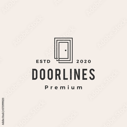 door line outline hipster vintage logo vector icon illustration