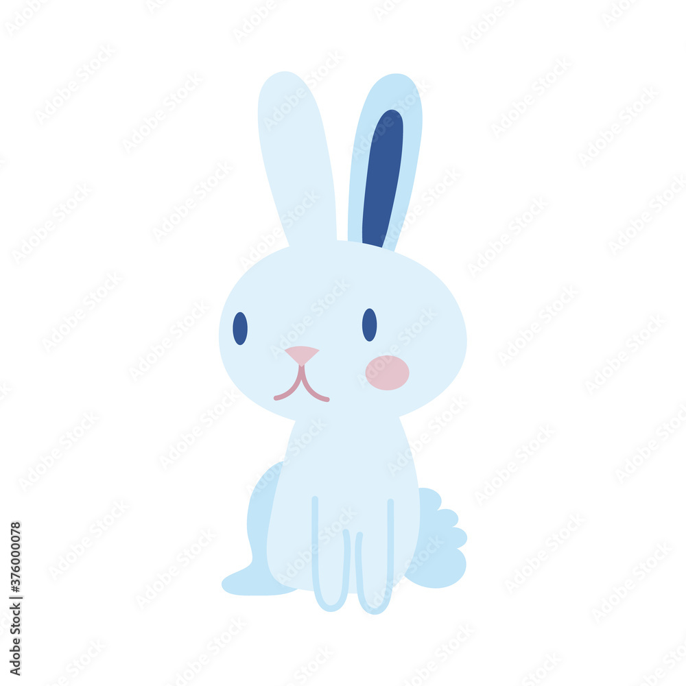 Obraz premium mid autumn cute rabbit seated flat style icon