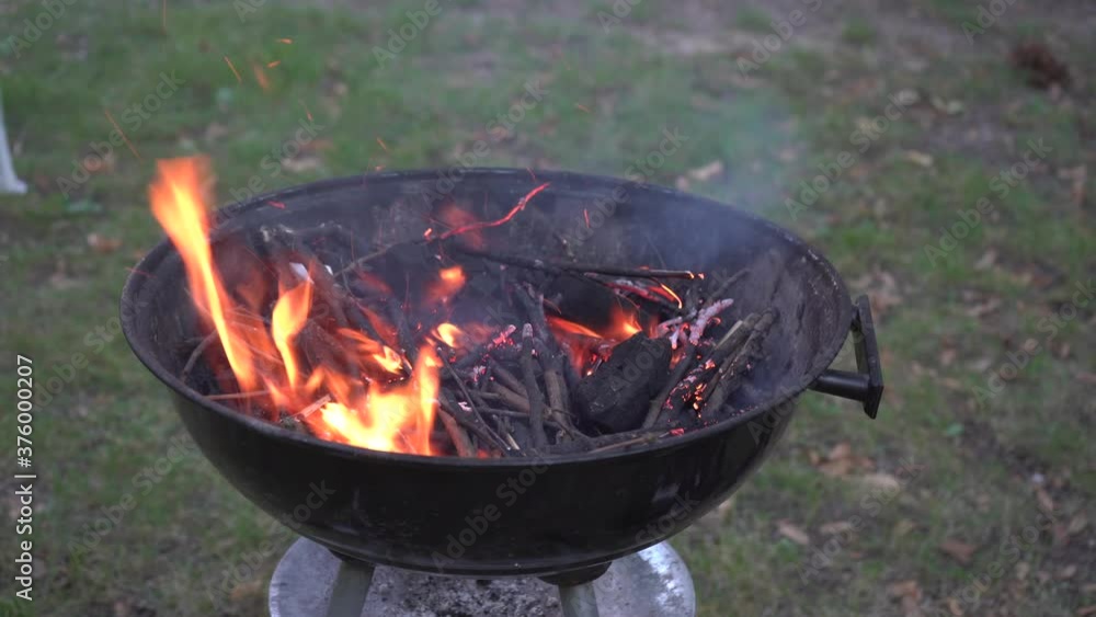 burning flame of fire in the fireplace.
orange flame