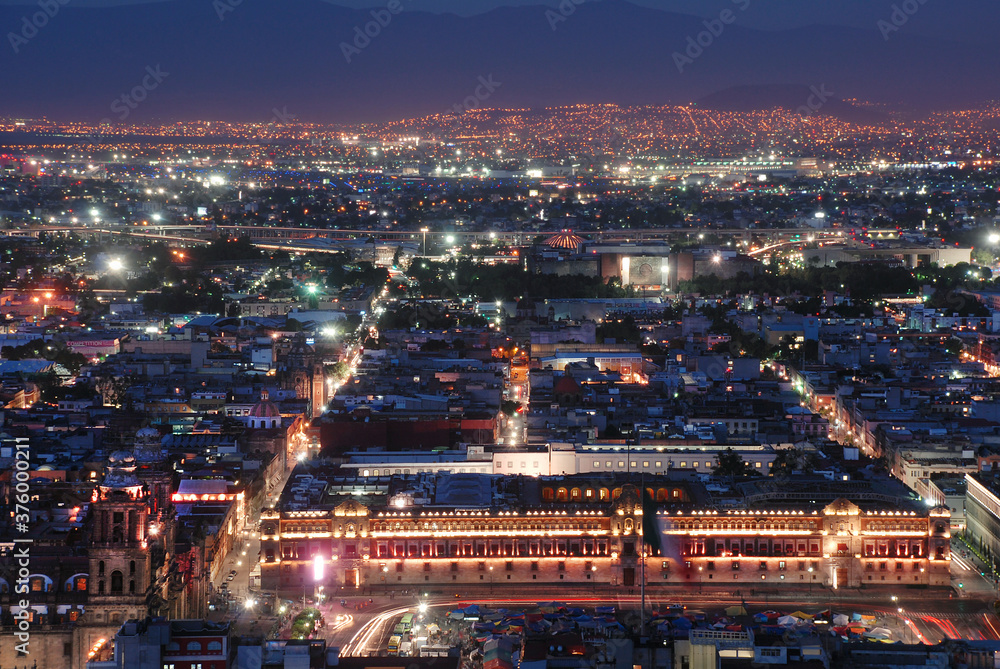 vista nocturna Ciudad de México