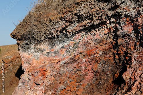 Billede på lærred Eroded igneous lava rock on mount Batur (Kintamani volcano), Bali, Indonesia