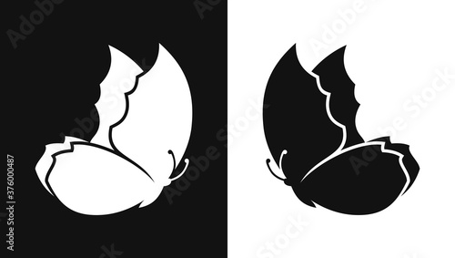 Butterfly cut out silhouette stylized vector icon