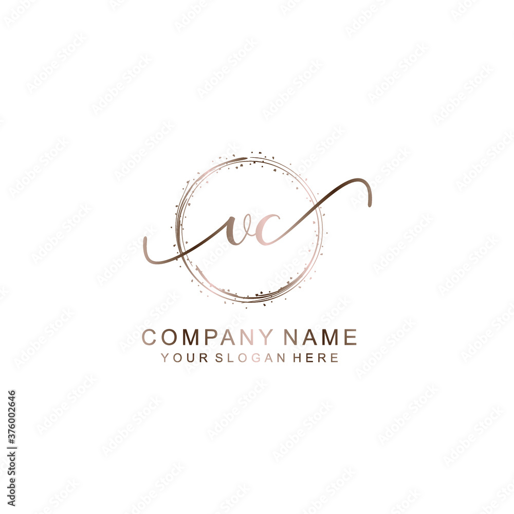 VC Initial handwriting logo template vector VC Initial handwriting logo template vector