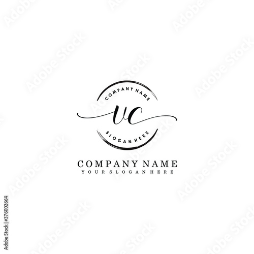 VC Initial handwriting logo template vector