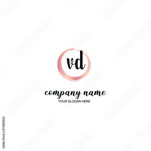 VD Initial handwriting logo template vector
