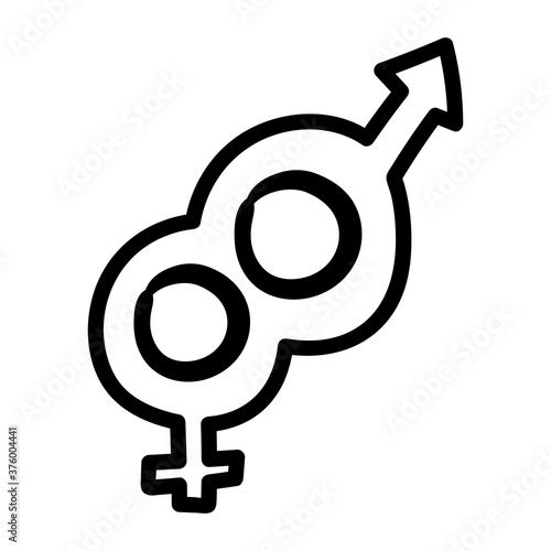 heterosexual gender symbol of sexual orientation line style icon