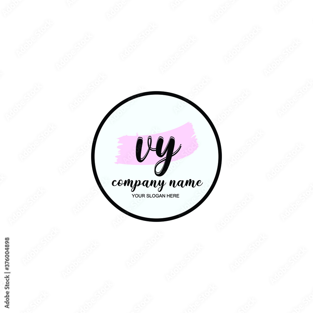 VY Initial handwriting logo template vector VY Initial handwriting logo template vector