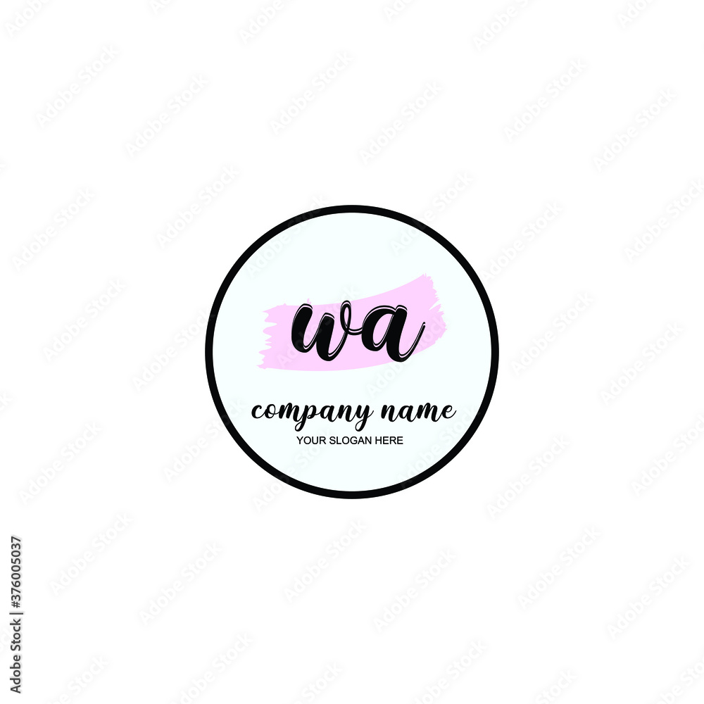 WA Initial handwriting logo template vector WA Initial handwriting logo template vector