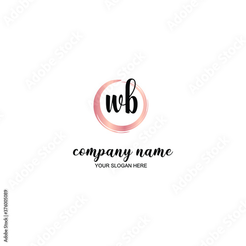 WB Initial handwriting logo template vector