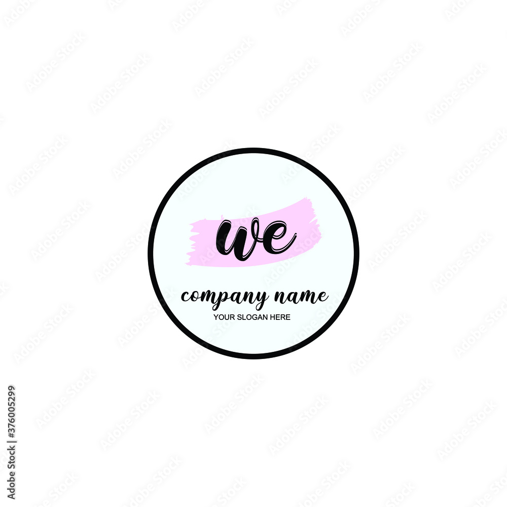 WE Initial handwriting logo template vector WE Initial handwriting logo template vector
