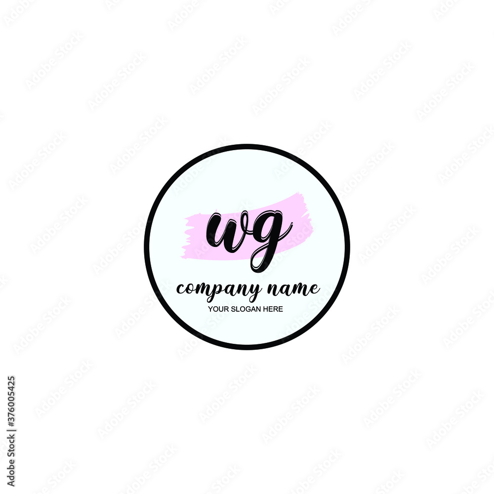 WG Initial handwriting logo template vector WG Initial handwriting logo template vector