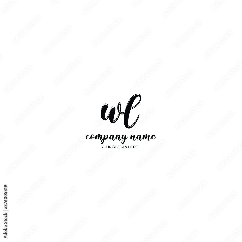 WL Initial handwriting logo template vector WL Initial handwriting logo template vector