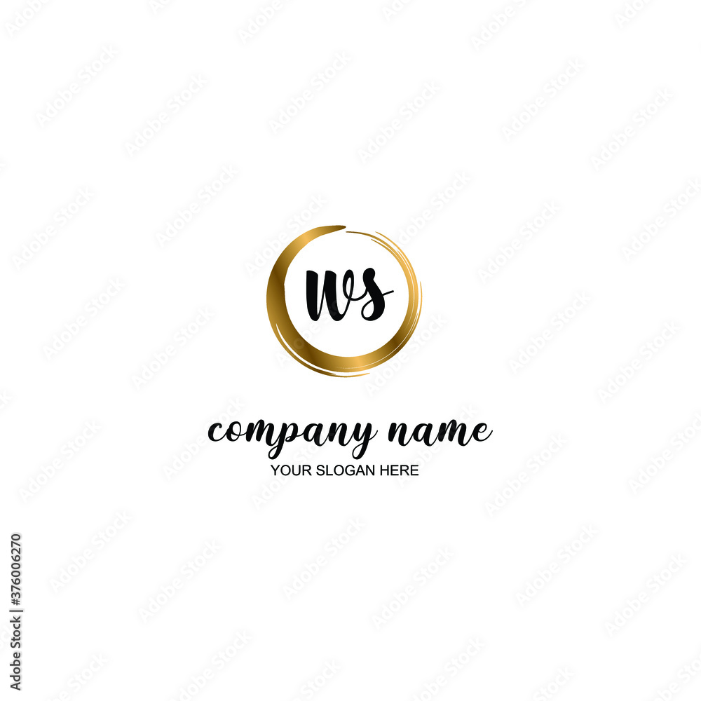 WS Initial handwriting logo template vector WS Initial handwriting logo template vector