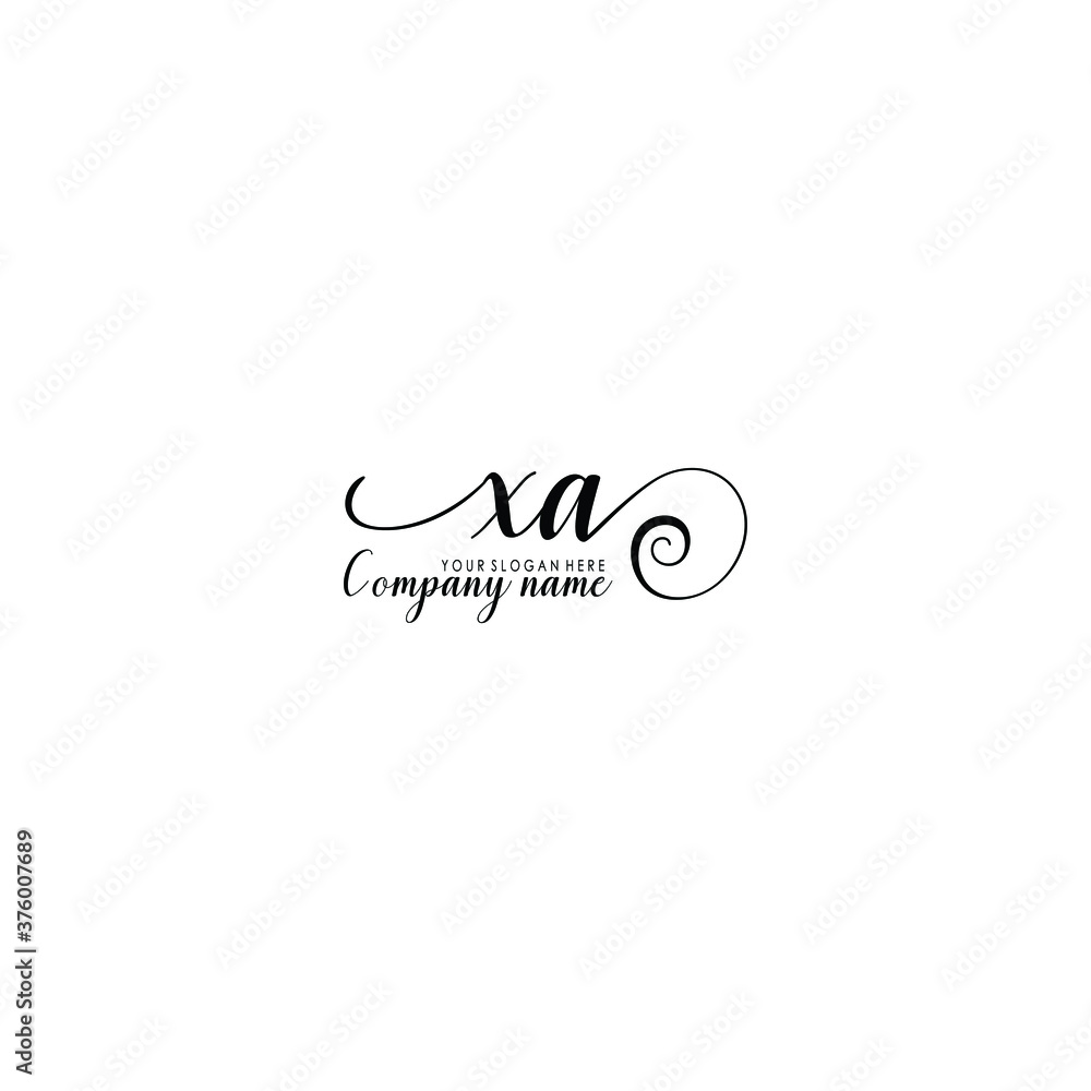 XA Initial handwriting logo template vector XA Initial handwriting logo template vector