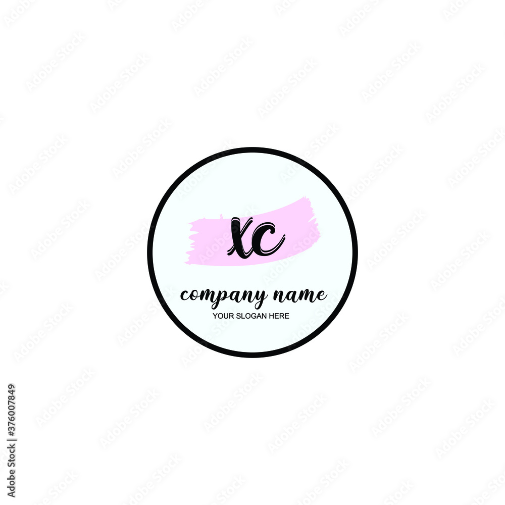 XC Initial handwriting logo template vector XC Initial handwriting logo template vector