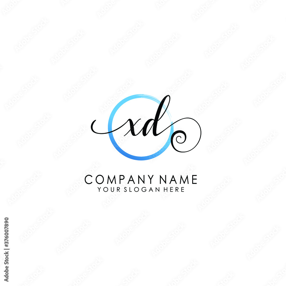 XD Initial handwriting logo template vector XD Initial handwriting logo template vector