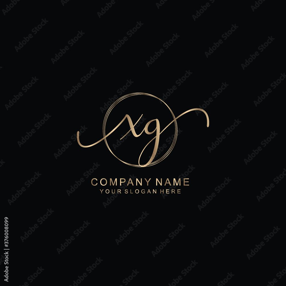 XG Initial handwriting logo template vector