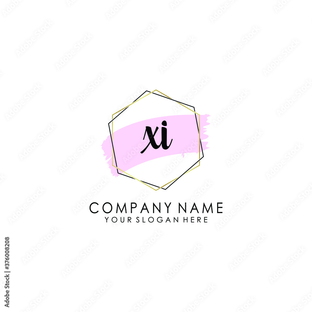 XI Initial handwriting logo template vector XI Initial handwriting logo template vector