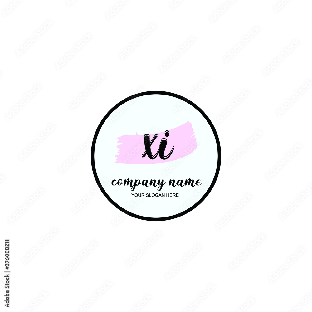XI Initial handwriting logo template vector XI Initial handwriting logo template vector