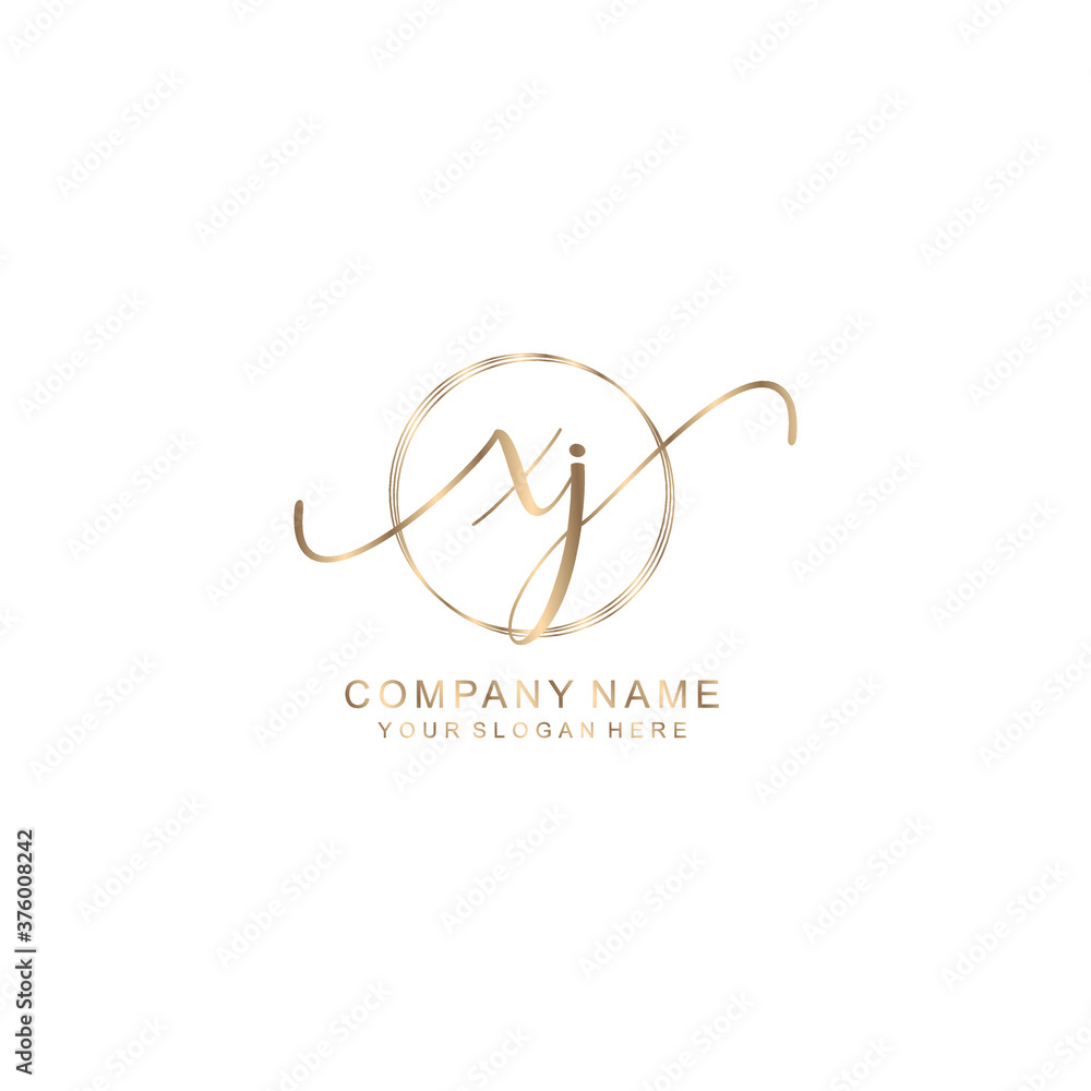 XJ Initial handwriting logo template vector XJ Initial handwriting logo template vector