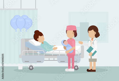 Maternity ward with doctor