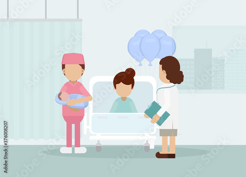 Maternity ward with doctor