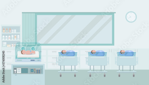 Maternity ward with newborn baby