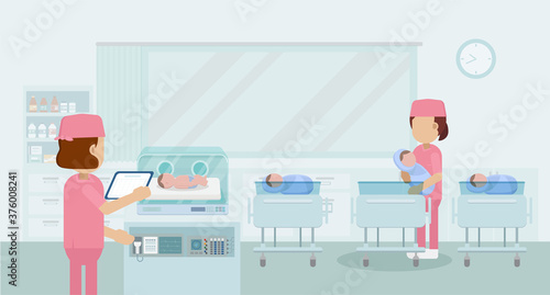Maternity ward with newborn baby