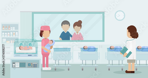 Maternity ward with newborn baby