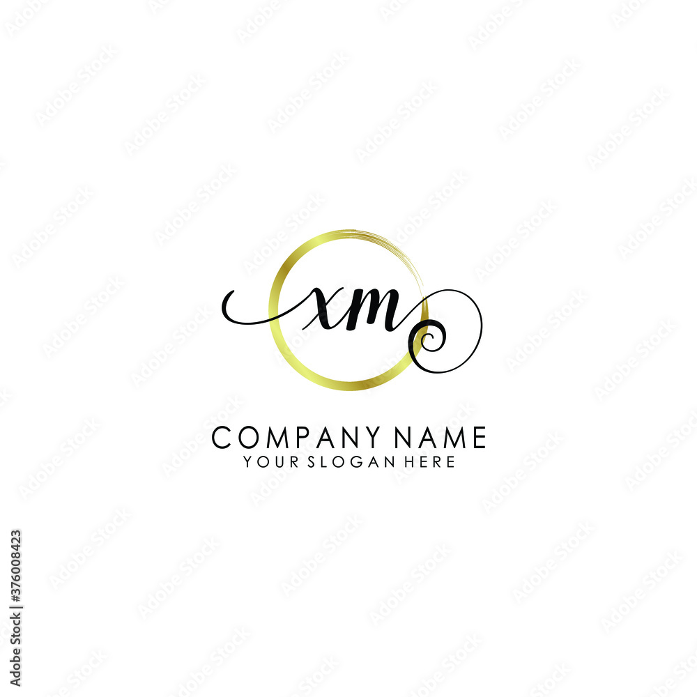 XM Initial handwriting logo template vector XM Initial handwriting logo template vector