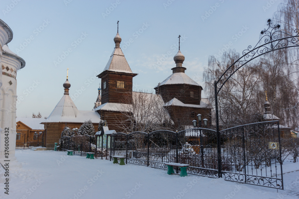 Russia the Golden ring city of Murom, Vladimir region beautiful places of attraction are winter, Holy Trinity monastery