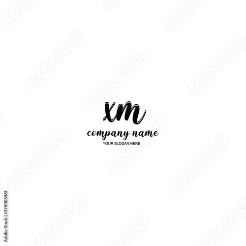 XM Initial handwriting logo template vector