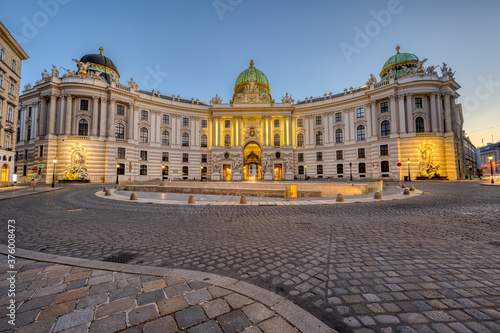 Photography The famous Hofburg and St Michaels square in Vienna at twilight