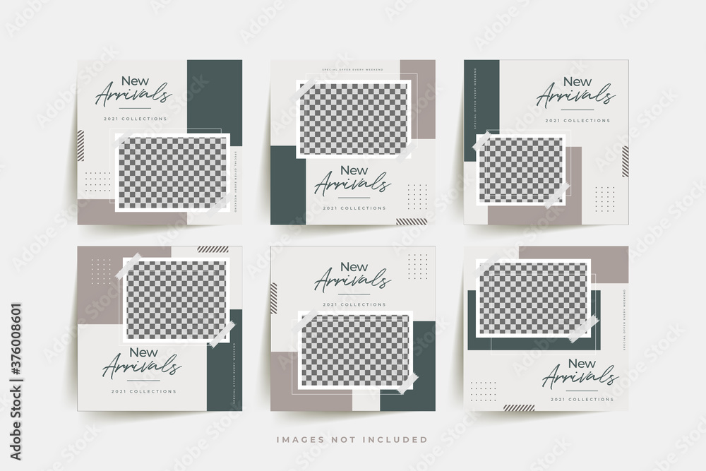 Trendy social media post templates For personal and business accounts with geometric elements Vector illustration Trendy social media post templates For personal and business accounts with geometric elements Vector illustration