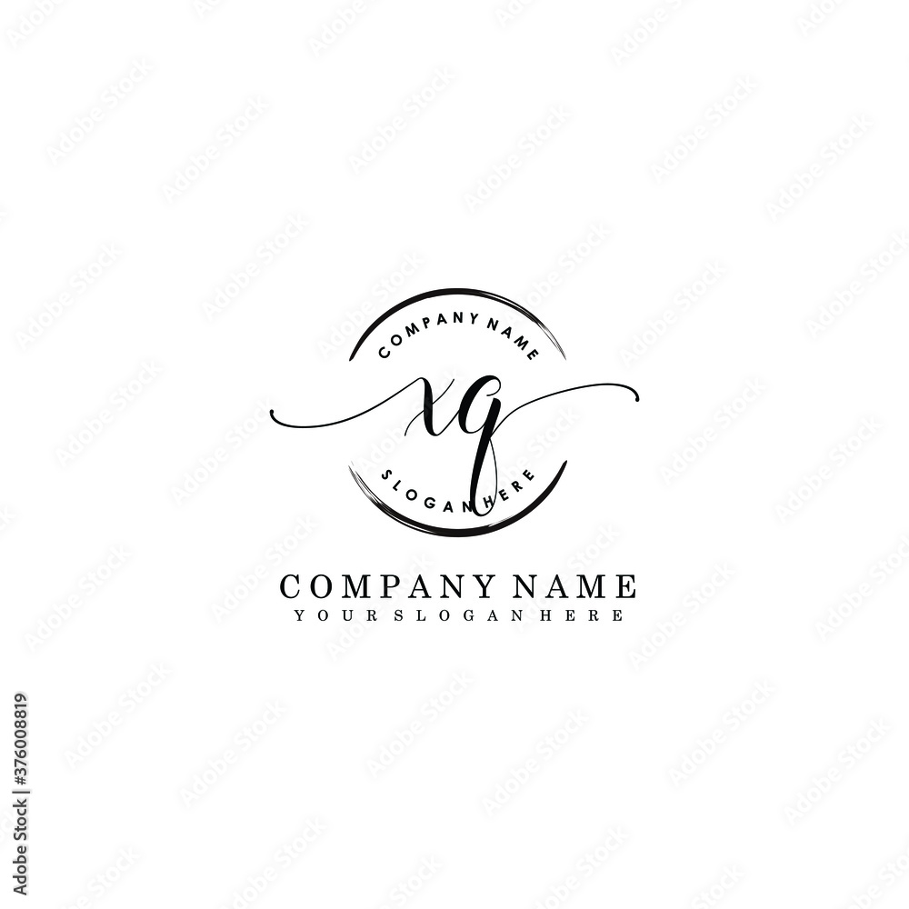 XQ Initial handwriting logo template vector XQ Initial handwriting logo template vector