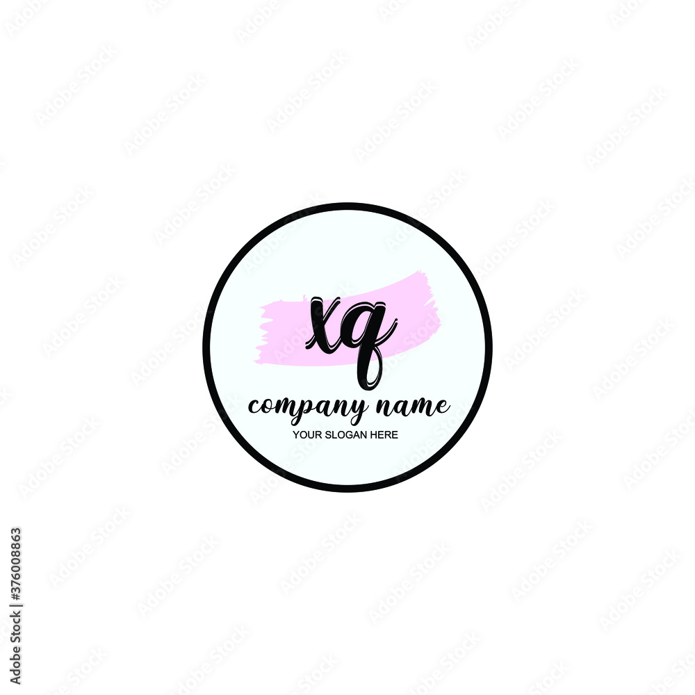 XQ Initial handwriting logo template vector XQ Initial handwriting logo template vector