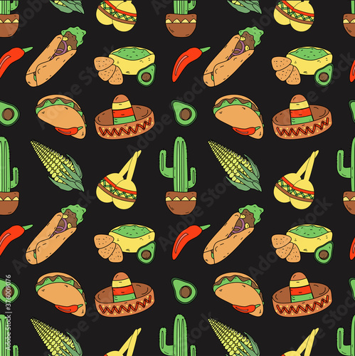 seamless pattern on the mexican theme