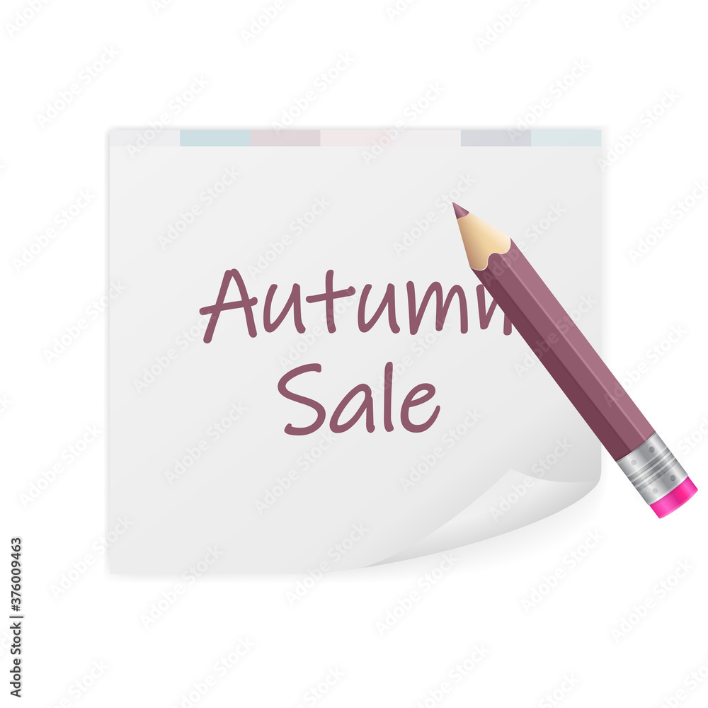 Notepad Autumn sale text Notepad Autumn sale text