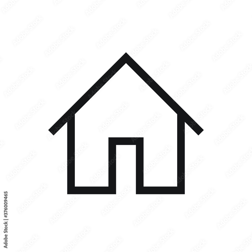 Home icon. House symbol button. Flat shape building logo sign. Black silhouette isolated on white background. Vector illustration image. Home icon. House symbol button. Flat shape building logo sign. Black silhouette isolated on white background. Vector illustration image.