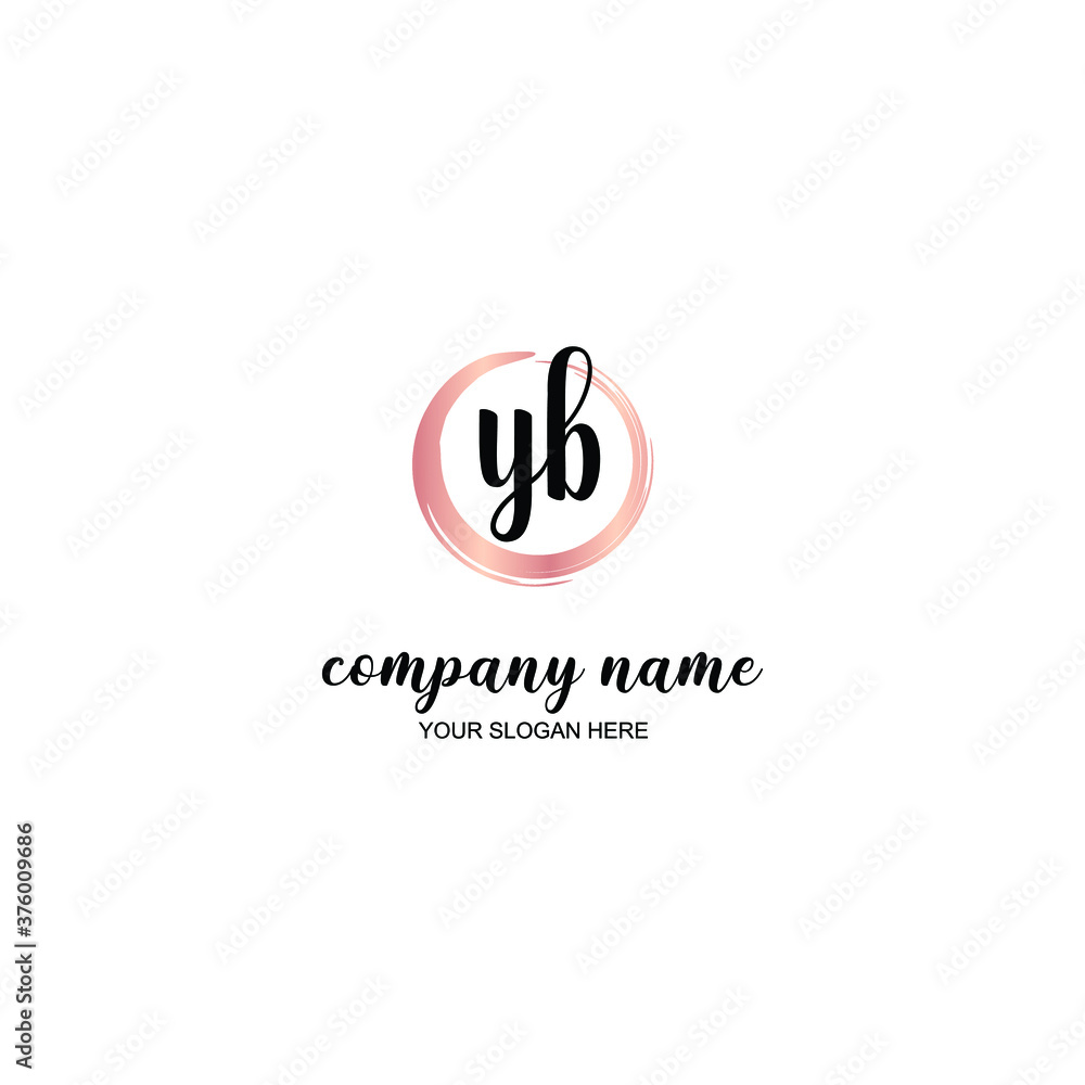 YB Initial handwriting logo template vector YB Initial handwriting logo template vector